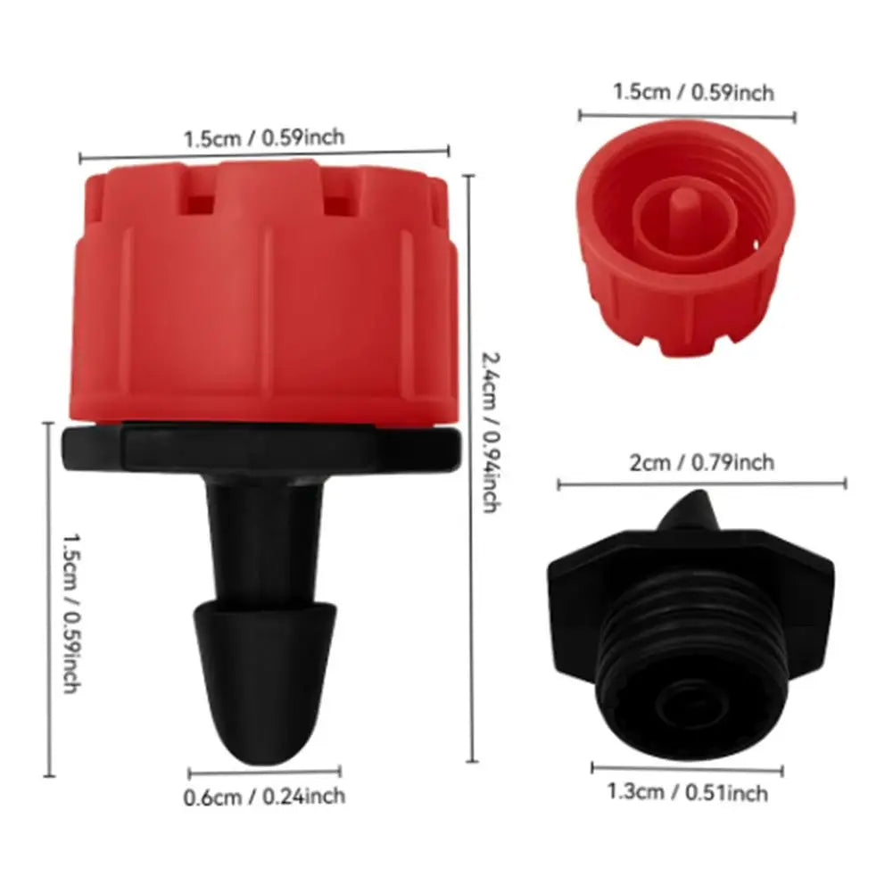 50/100-Pack Adjustable Drip Irrigation Emitters | 1/4" Garden Drip Irrigation Emitters QXL