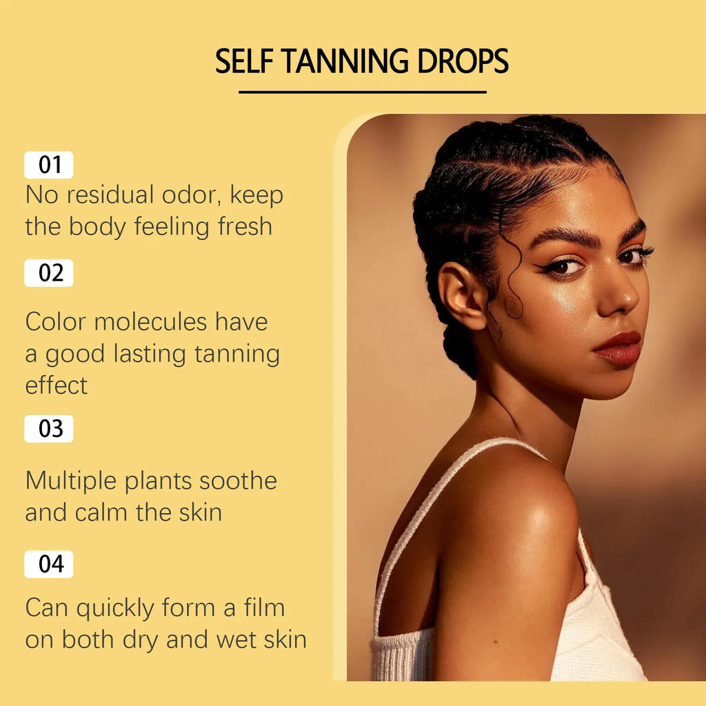 OUHOE Sunless Self Tanner Bronzing Serum | Golden Glow 30ml Self Tanning Serum QXL