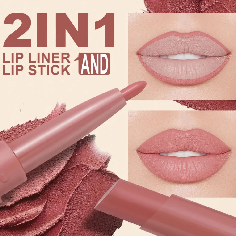 Dragon Ranee 2-in-1 Lipstick & Lip Liner Set | Matte Velvet Lip Liner & Lipstick Set QXL