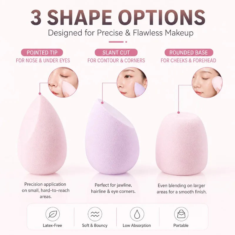 Makeup Sponge & Egg Case | Wet Dry Beauty Blender Puff Makeup Blender Sponge QXL