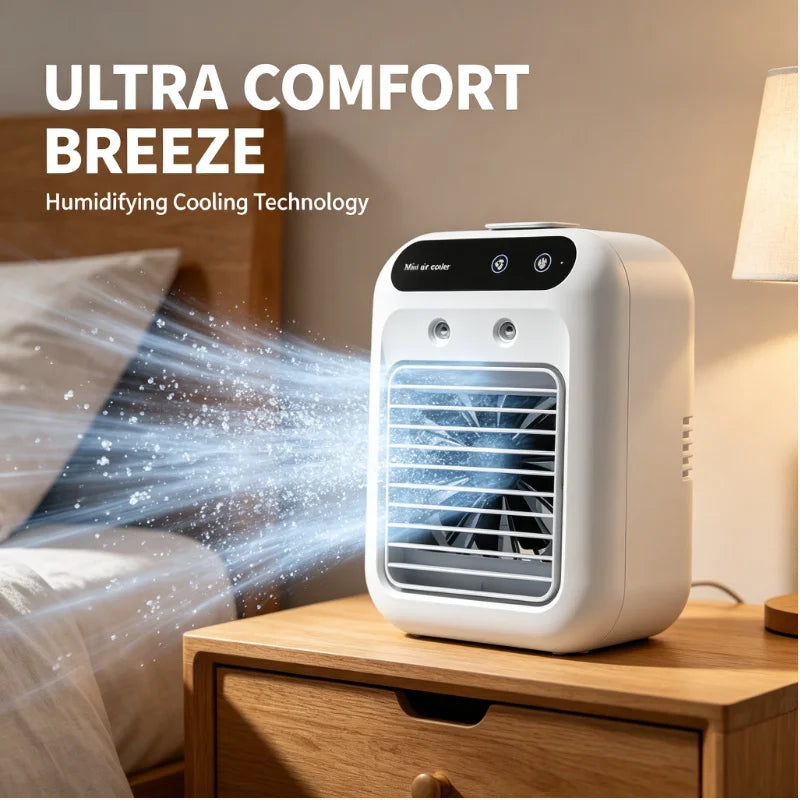 Mini 3-in-1 Portable Evaporative Air Cooler Fan & Humidifier Portable Evaporative Cooler QXL