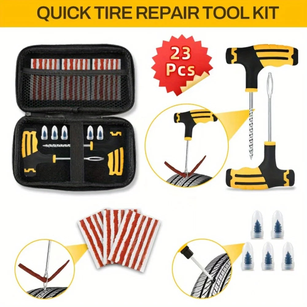 Tubeless Tire Repair Kit – Car, Bike, Motorcycle & Truck Tire Repair Kit QXL 23pcs