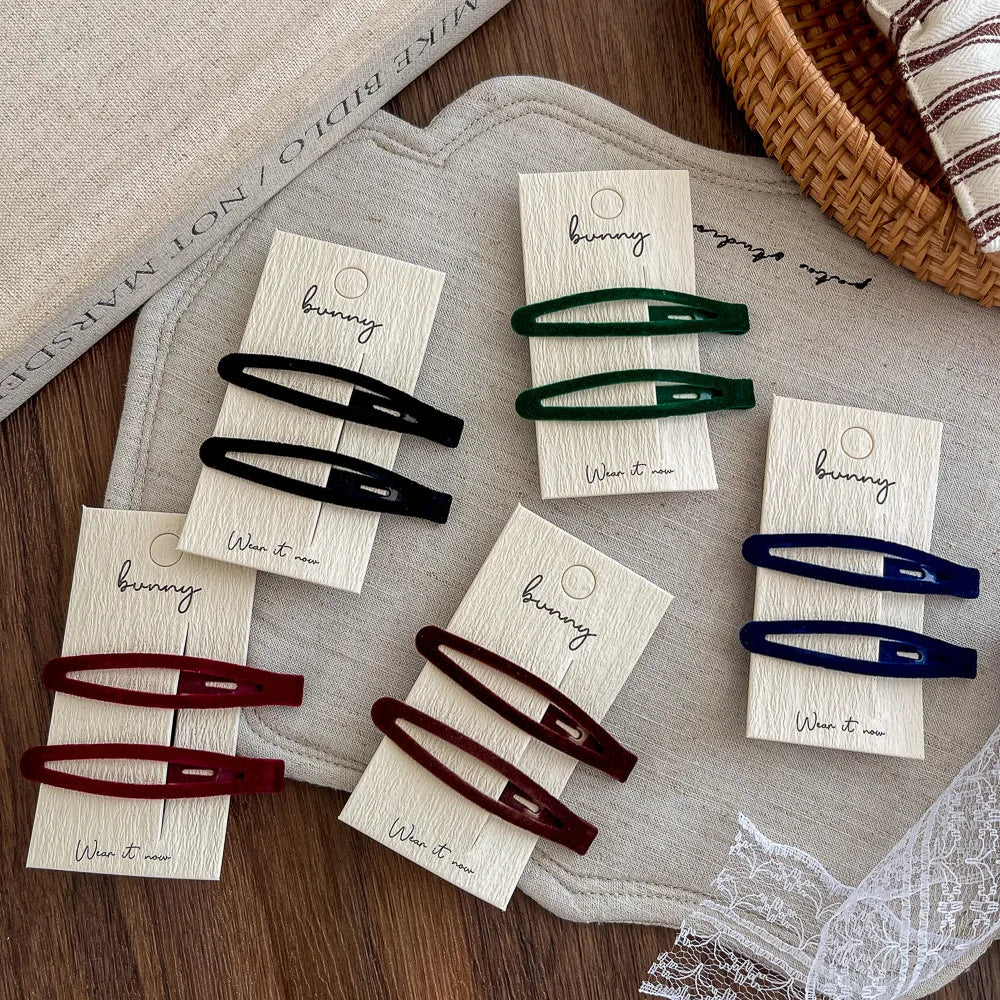 2-Pack Velvet BB Hair Clips for Women | Flocking Hairpins Velvet Hair Clips QXL