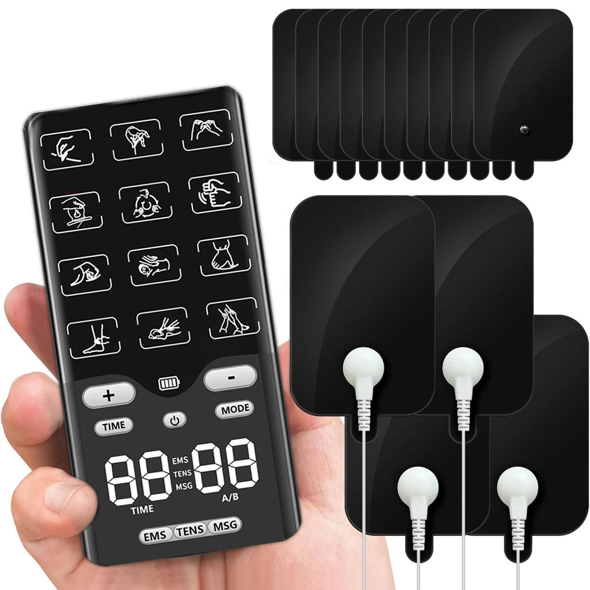 EMS TENS Muscle Stimulator | 36 Levels, 8 Electrode Pads Muscle Stimulator Massager QXL