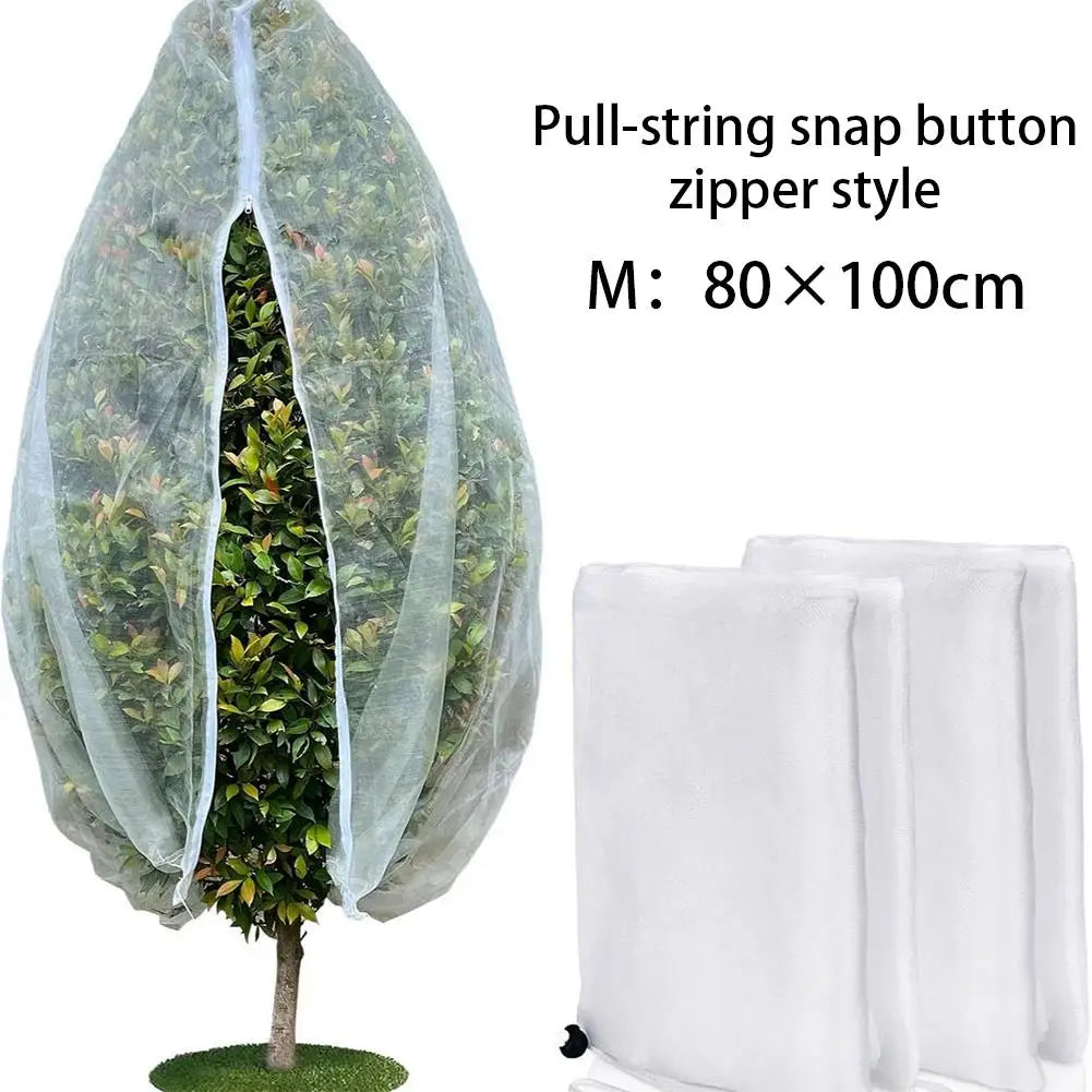 Plant Insect Netting Cover | Zip Drawstring HDPE Mesh Guard Plant Insect Netting QXL B 80x100cm
