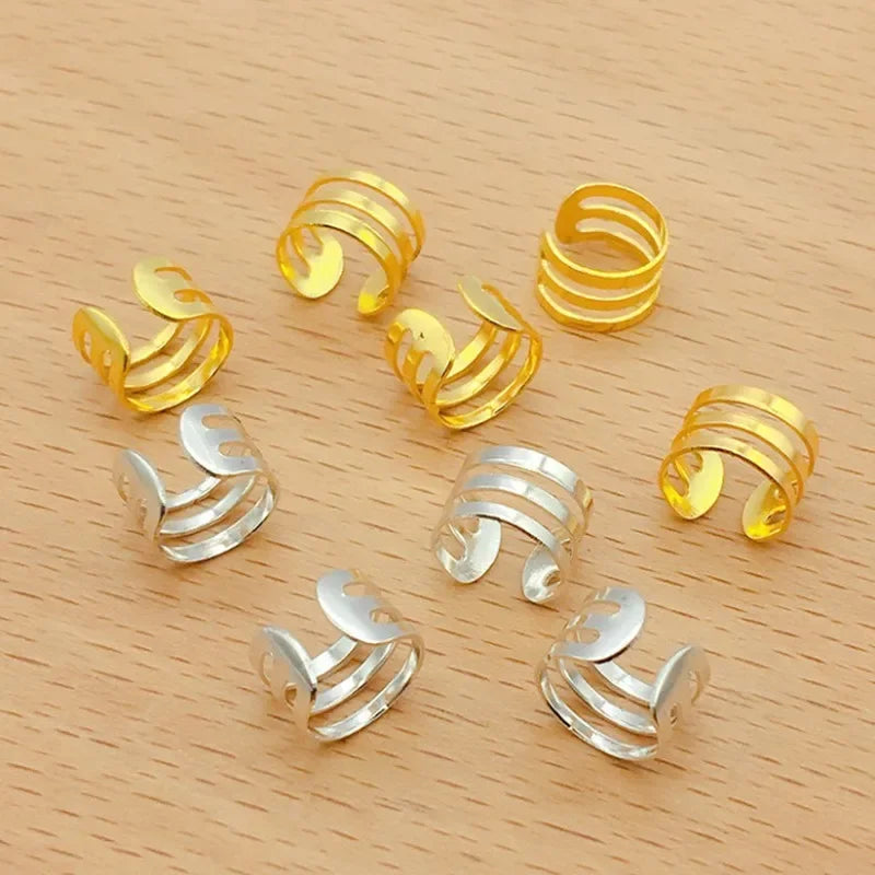 Dreadlock Braid Beads Hair Cuffs Rings Gold Silver 5–100Pcs Hair Braid Beads QXL