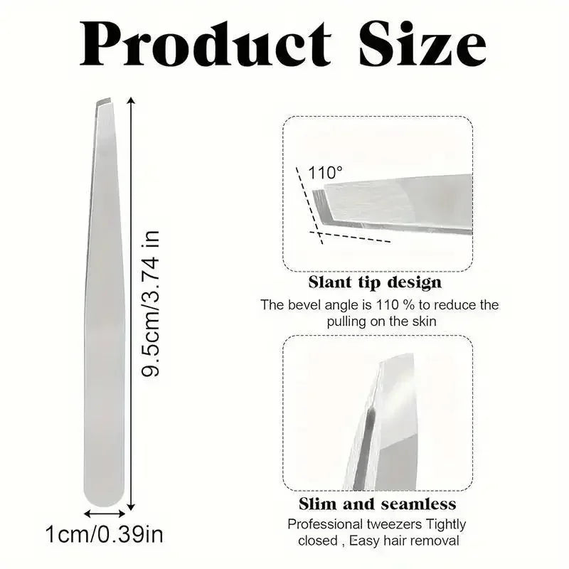 4-Pc Stainless Steel Precision Tweezers Set | Brow & Facial Precision Tweezers Set QXL