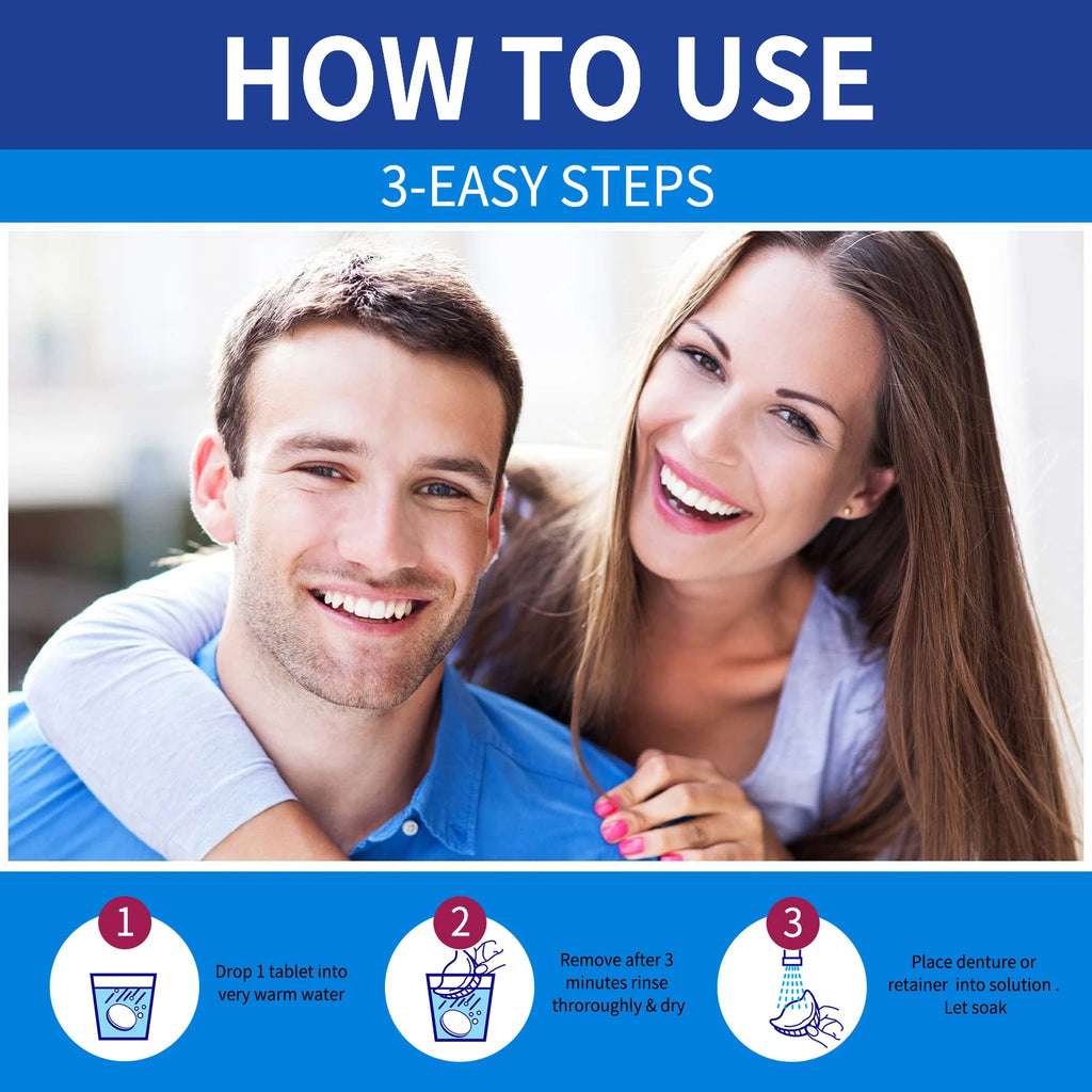 100-Pack Denture Cleaning Tablets | Retainer & Aligner Cleaner Denture Cleaning Tablets QXL