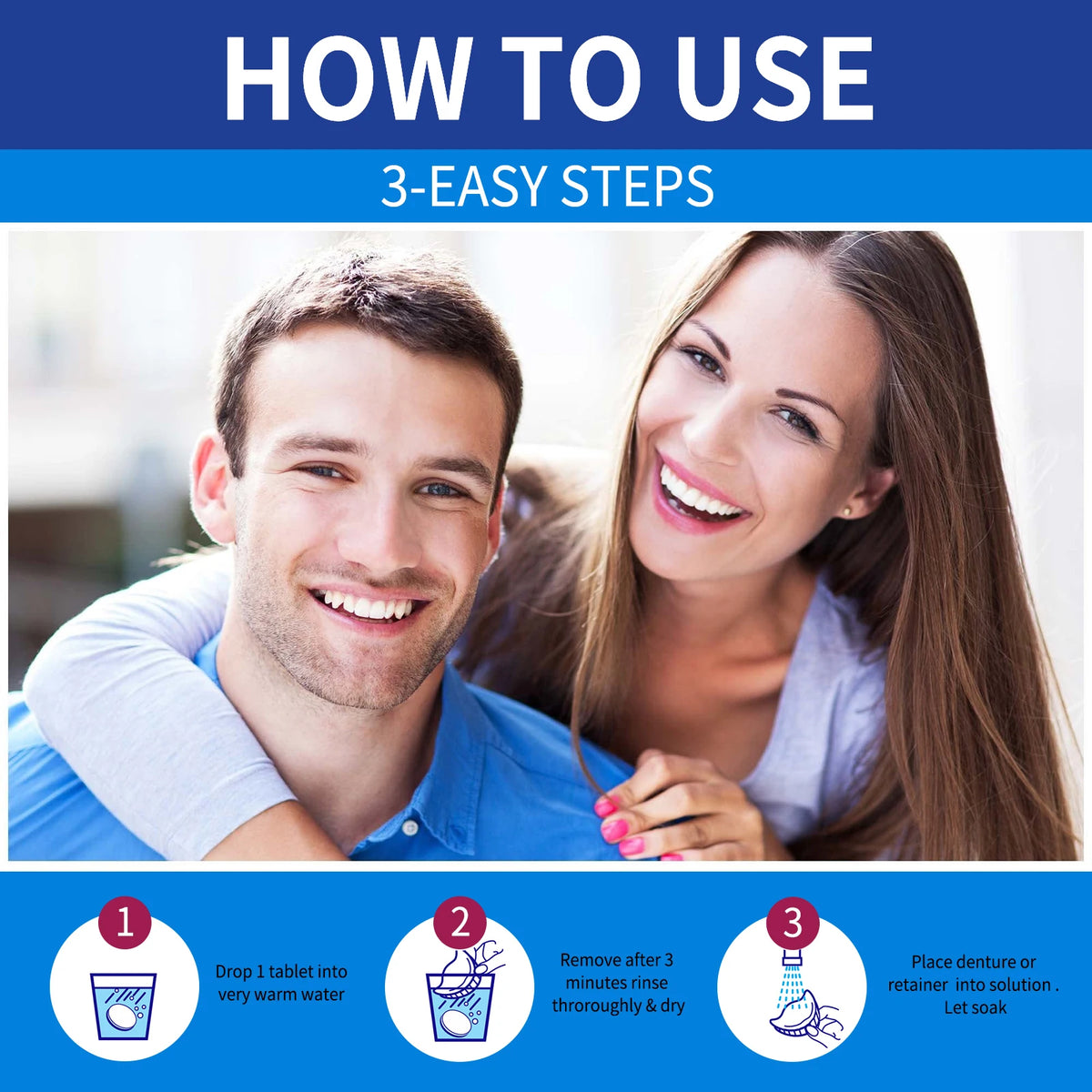 100-Pack Denture Cleaning Tablets | Retainer & Aligner Cleaner Denture Cleaning Tablets QXL