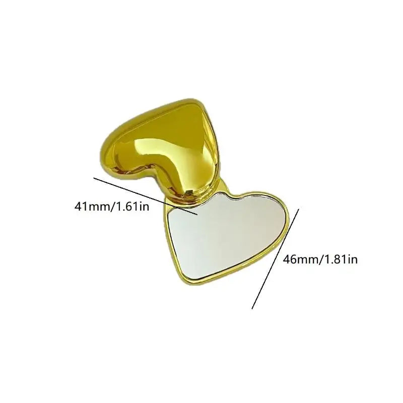 Double-Sided Heart Shape Compact Makeup Mirror | Portable Compact Makeup Mirror QXL