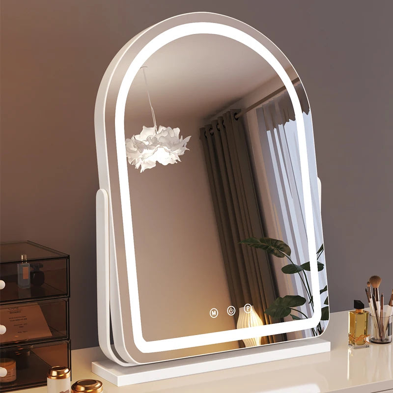 Large Desktop LED Makeup Mirror with Fill Light | Vanity LED Vanity Mirror QXL