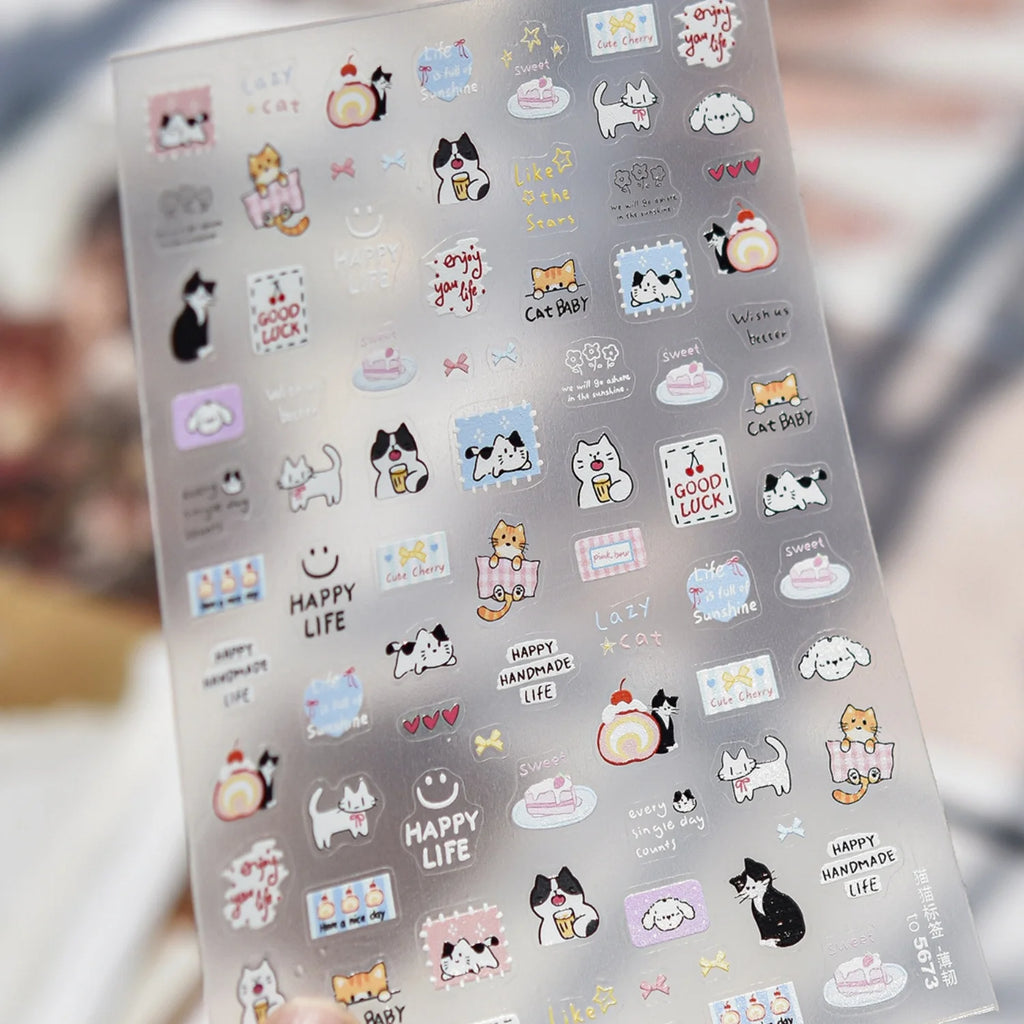 5D Embossed Cat & Donut Nail Art Stickers | DIY Nail Decals Nail Art Stickers QXL to5673