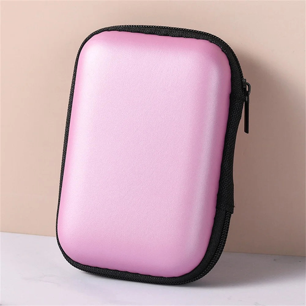 EVA Zipper Travel Case – Cable & Electronics Organizer Bag EVA Organizer Case QXL Pink