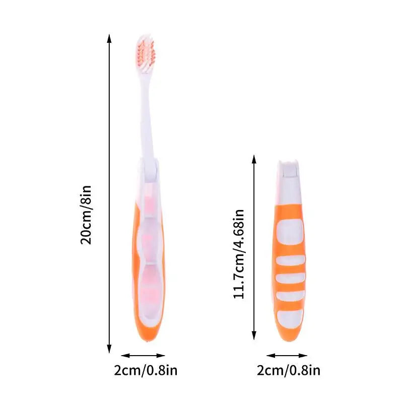 Folding Travel Toothbrush with Case | 2 & 4 Pack Compact Set Travel Toothbrush Set QXL