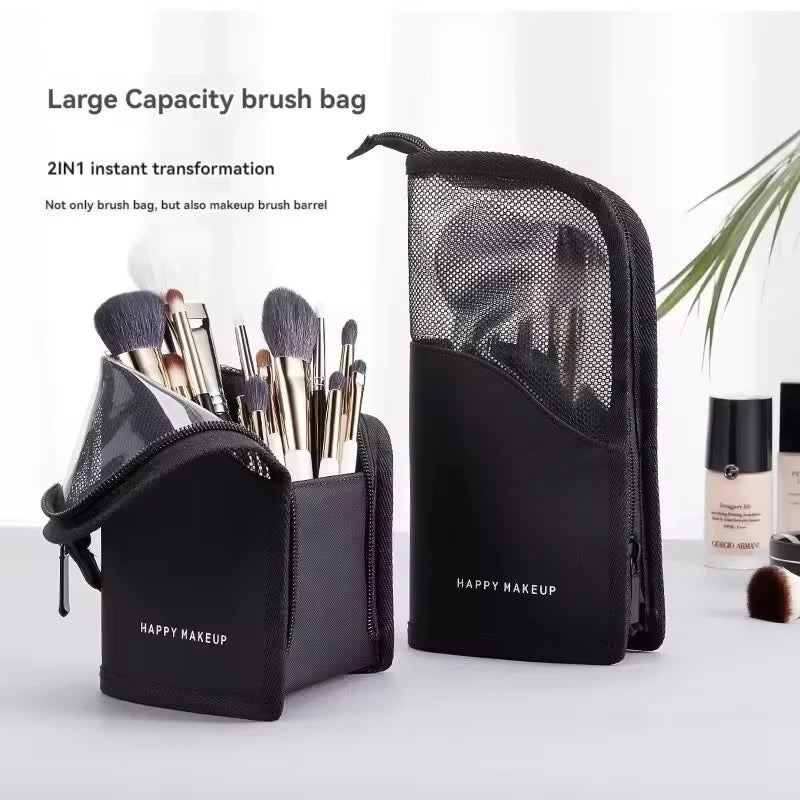 Transparent Vertical Makeup Brush Bag | Travel Cosmetic Organizer Cosmetic Organizer Bag QXL