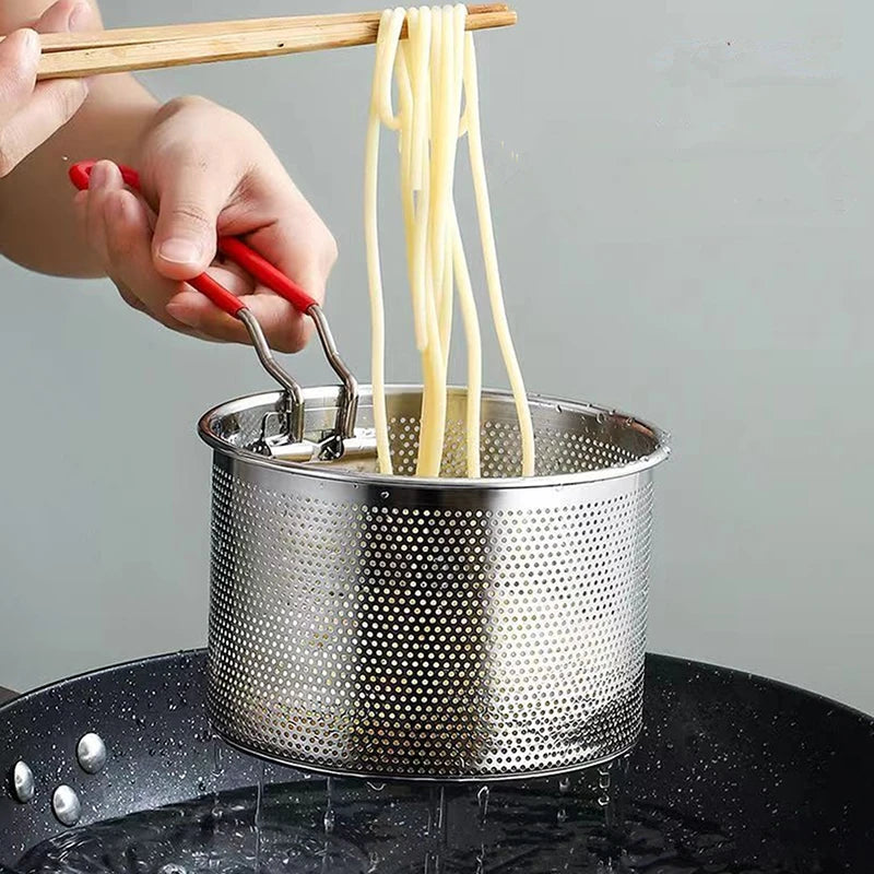 Stainless Steel Fry Basket & Mesh Strainer Spoon | 5 Sizes Mesh Fry Basket QXL