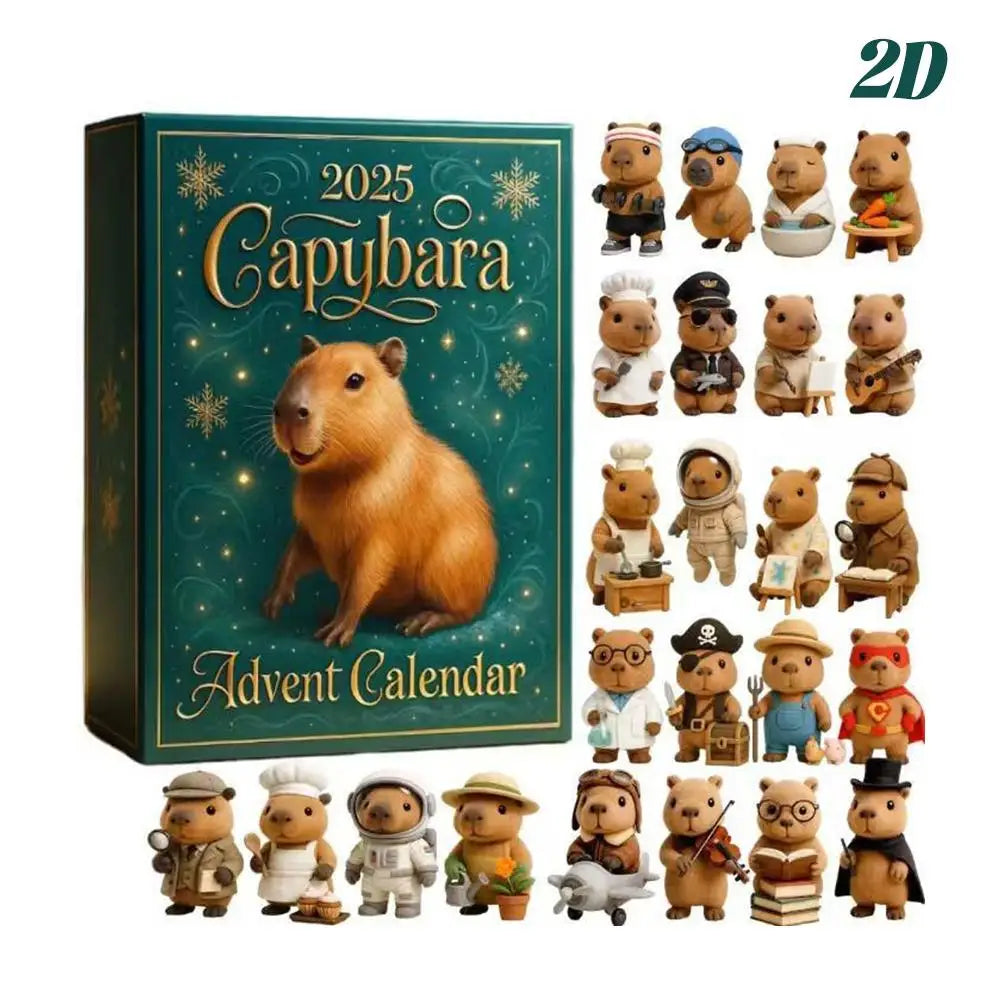 Capybara Advent Calendar – 24 Acrylic Xmas Ornaments Countdown Advent Calendar QXL 1set 1set