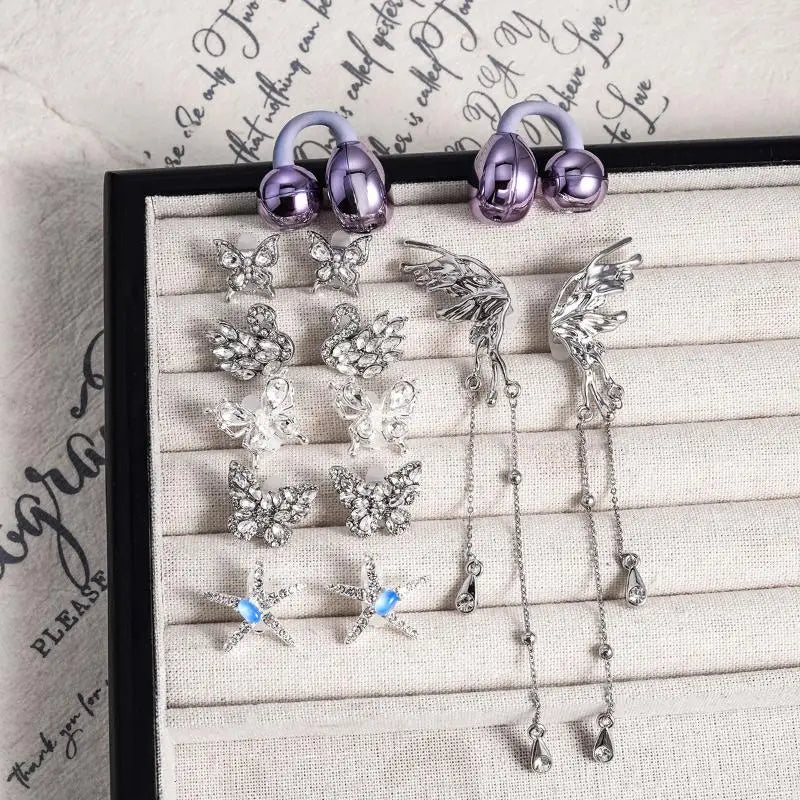 Rhinestone Earphone Ear Clips | 1 Pair Zinc Alloy Buckle Earphone Accessory Clip QXL