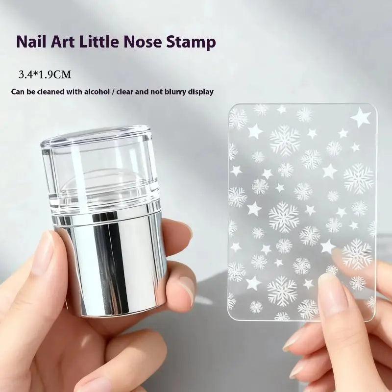 Transparent Silicone Nail Stamp Template & Scraper Set Nail Stamp Template QXL