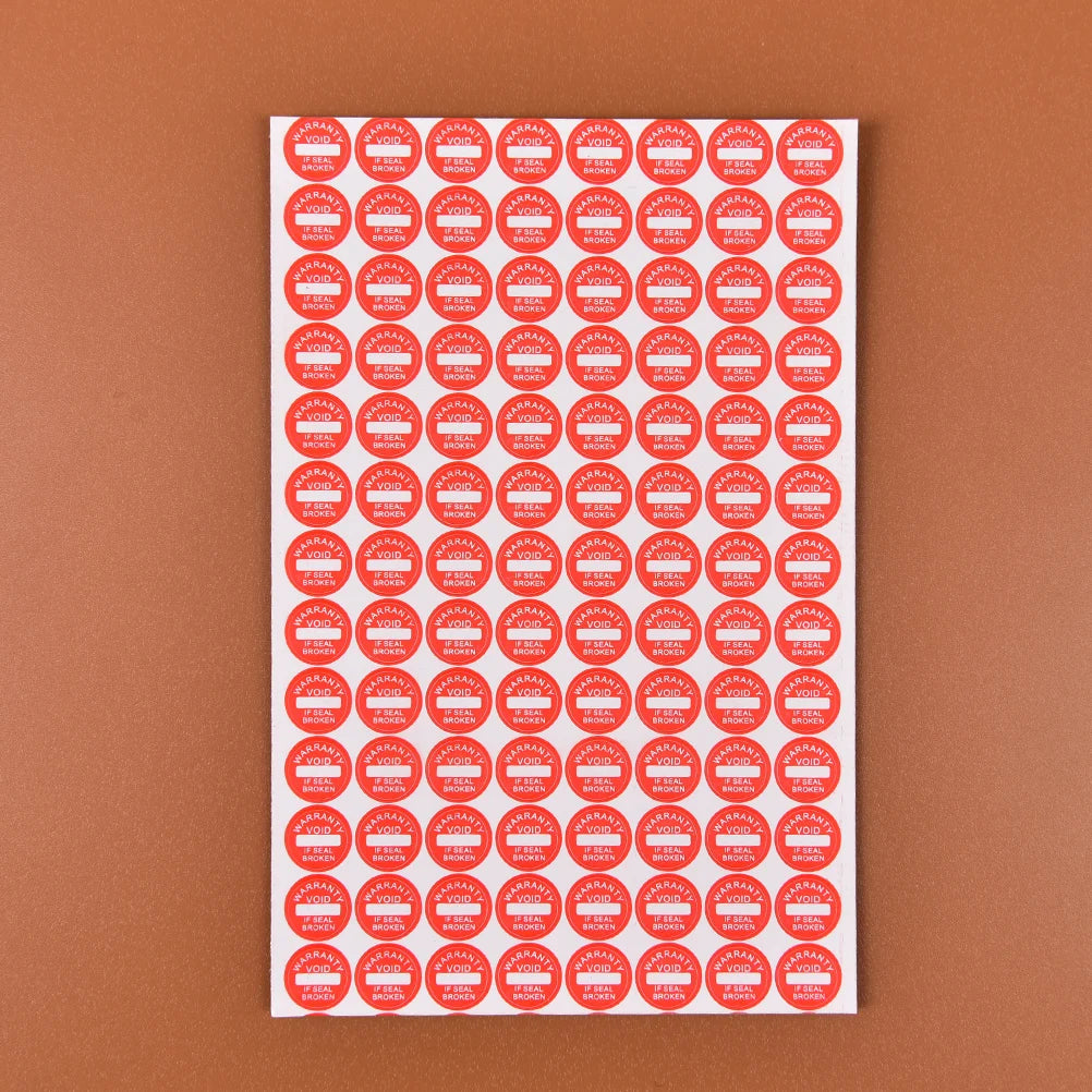 208-Pack 10mm VOID Fragile Warranty Seal Stickers – Red Tamper Evident Labels QXL