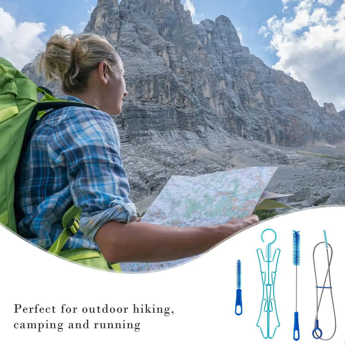 4-in-1 Hydration Bladder Cleaning Kit – Brushes & Drying Frame Hydration Bladder Cleaner QXL