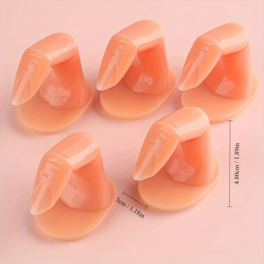 5-Pack Silicone Nail Art Practice Fingers | Training & Display Nail Practice Tool QXL