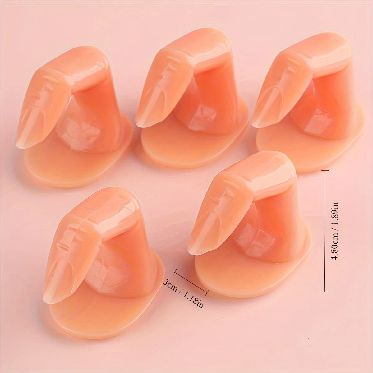 5-Pack Silicone Nail Art Practice Fingers | Training & Display Nail Practice Tool QXL