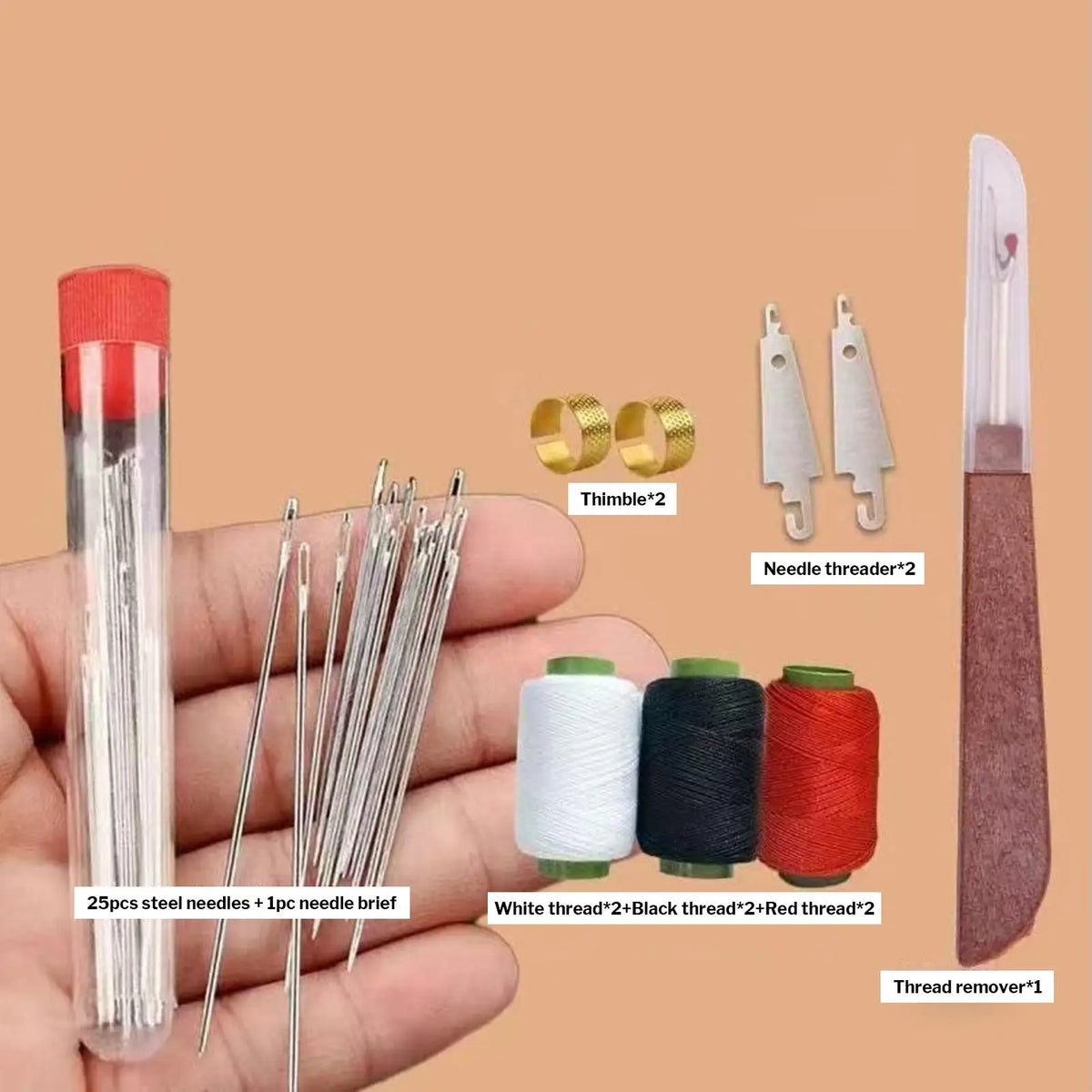 37-Piece Hand Sewing Kit – Needles, Thread & Tools Set Hand Sewing Kit QXL