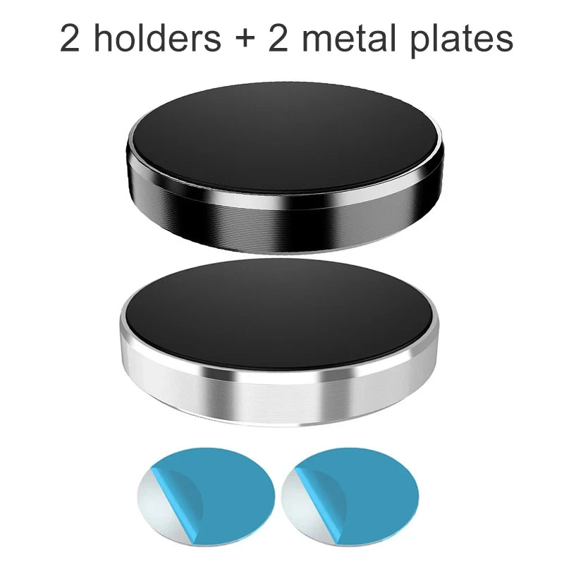 Magnetic Car Phone Holder | Dashboard Stick-On Mount Universal Car Phone Mount QXL Black and Silver