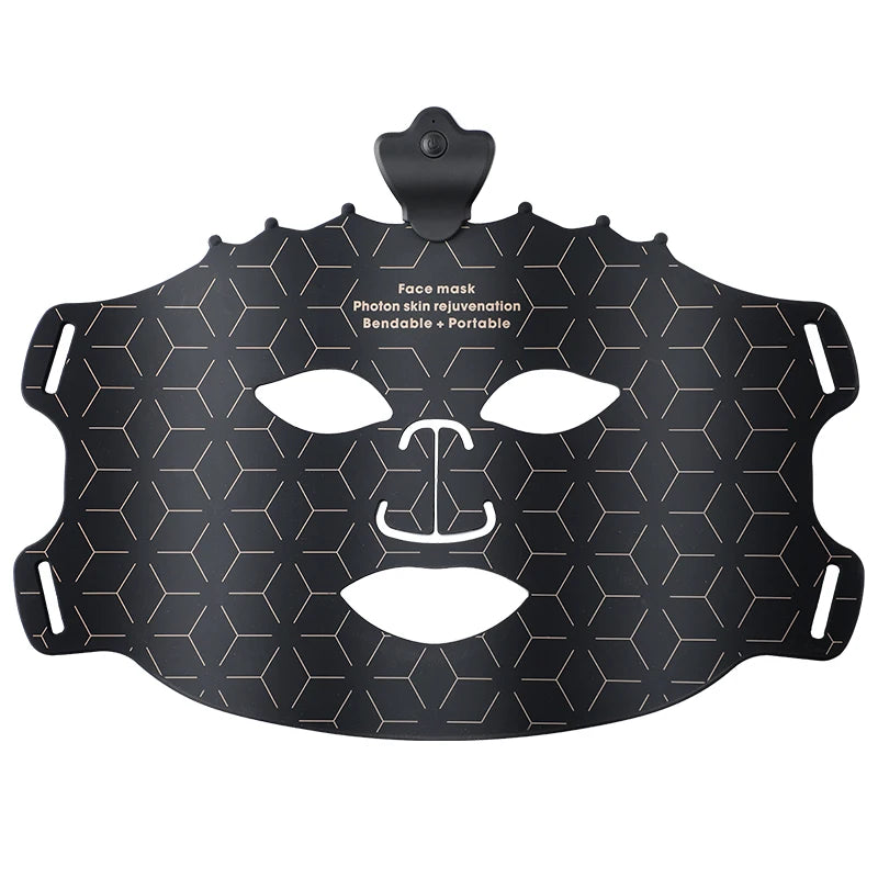 7-Color LED Light Therapy Silicone Face Mask | Skin Rejuvenation LED Face Mask QXL black