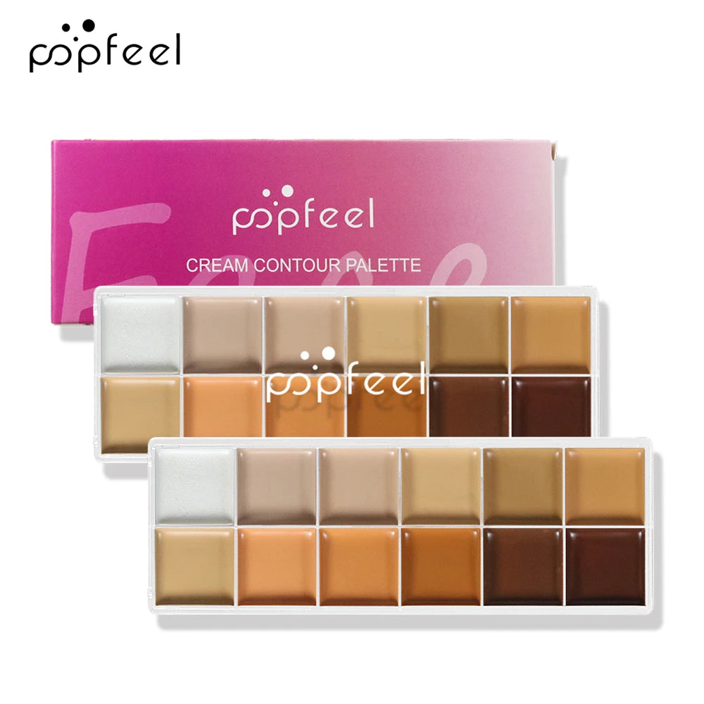POPFEEL 12-Color Concealer Palette – Waterproof Full Coverage Concealer Palette QXL