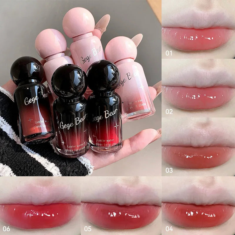 Gege Bear Glass Lip Gloss | Clear Shine & Long-Lasting Lip Gloss QXL