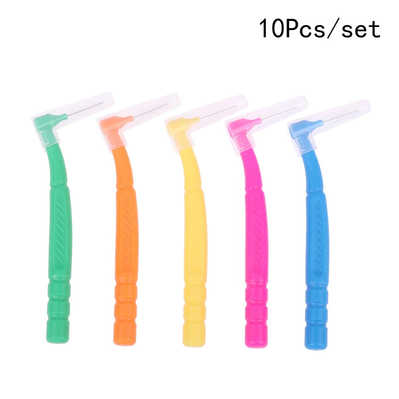 10-Pack L-Shape Interdental Brushes | Orthodontic Toothpicks Interdental Brush QXL