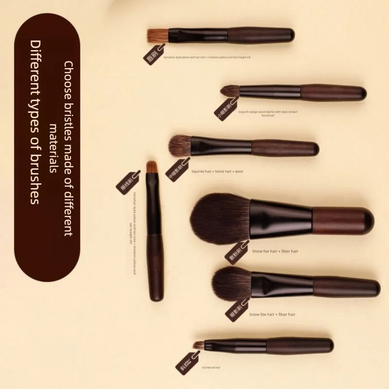 7-Piece Mini Makeup Brush Set | Powder, Blush & Eye Brushes Makeup Brush Set QXL