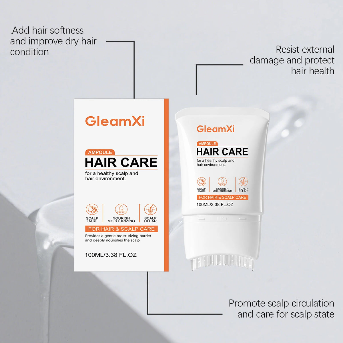 Gleamxi Volumizing Hair Serum | Castor & Rosemary Scalp Ampoule Scalp Ampoule Serum QXL