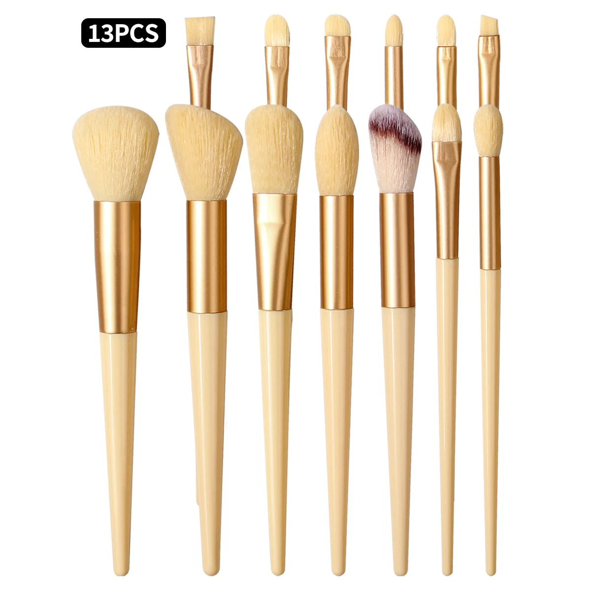 KOSSHOW 13-Pc Yellow Makeup Brush Set | Full Face Kit Makeup Brush Set QXL YELLOW