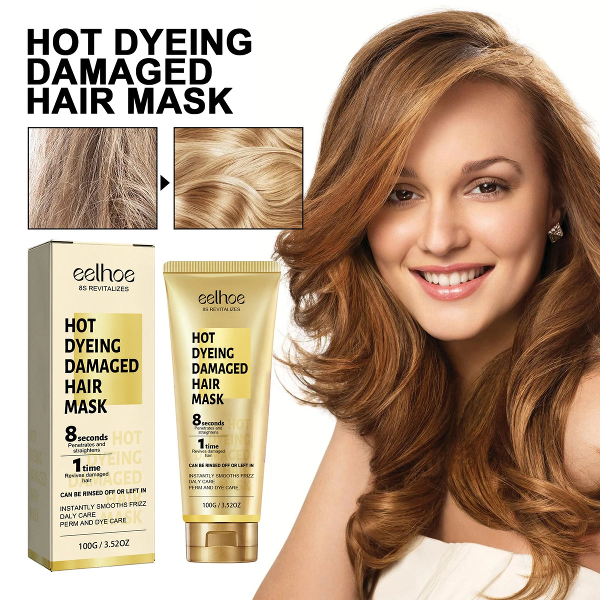 EELHOE Keratin Hair Mask Cream – Frizz Control & Repair 100g Keratin Hair Mask QXL