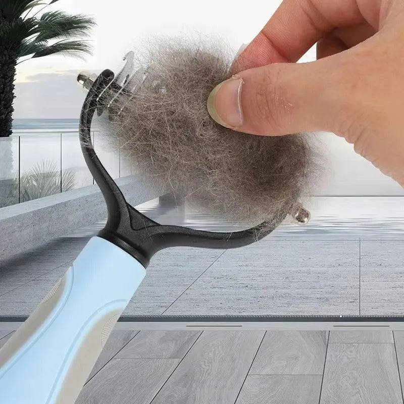 Pet Deshedding Brush & Knot Cutter Comb for Dogs & Cats Pet Grooming Comb QXL