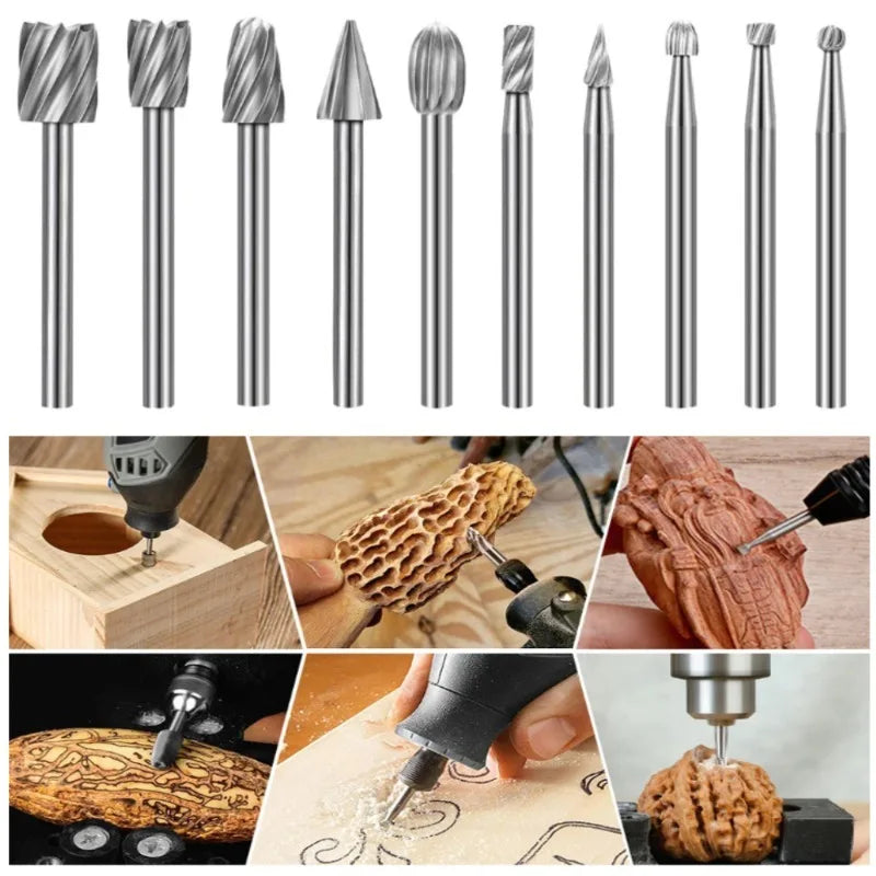 10-Pc HSS Rotary File Set | Engraving & Milling Cutters Rotary File Set QXL