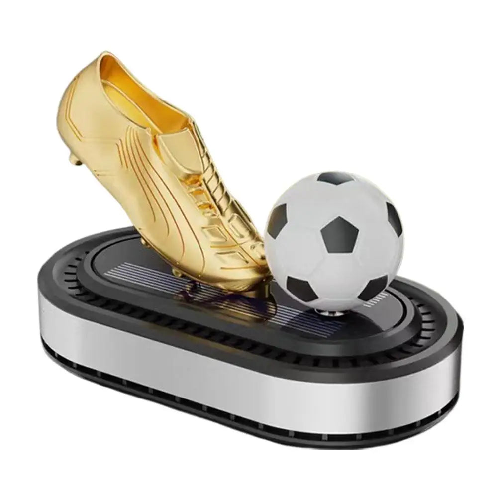 Solar Rotating Football Car Air Freshener | Golden Boot Decor Car Air Freshener QXL A