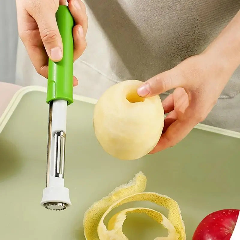 2-in-1 Stainless Steel Fruit Corer & Peeler | Non-Slip Handle Fruit Corer Peeler QXL