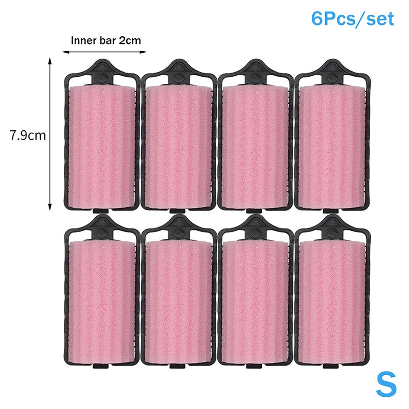 Soft Foam Hair Rollers Curlers – 6 or 8-Piece Curl Set Foam Hair Rollers QXL S