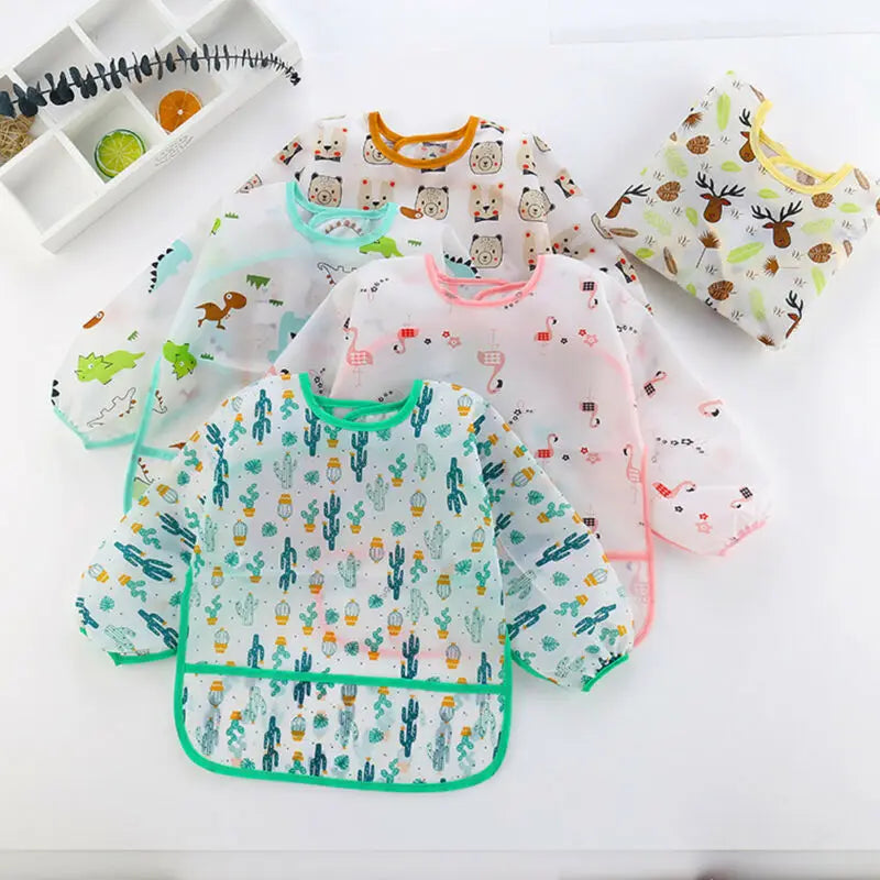 Kids Waterproof Long Sleeve Art Smock Bib Apron | Ages 1–3 Kids Bib Apron QXL