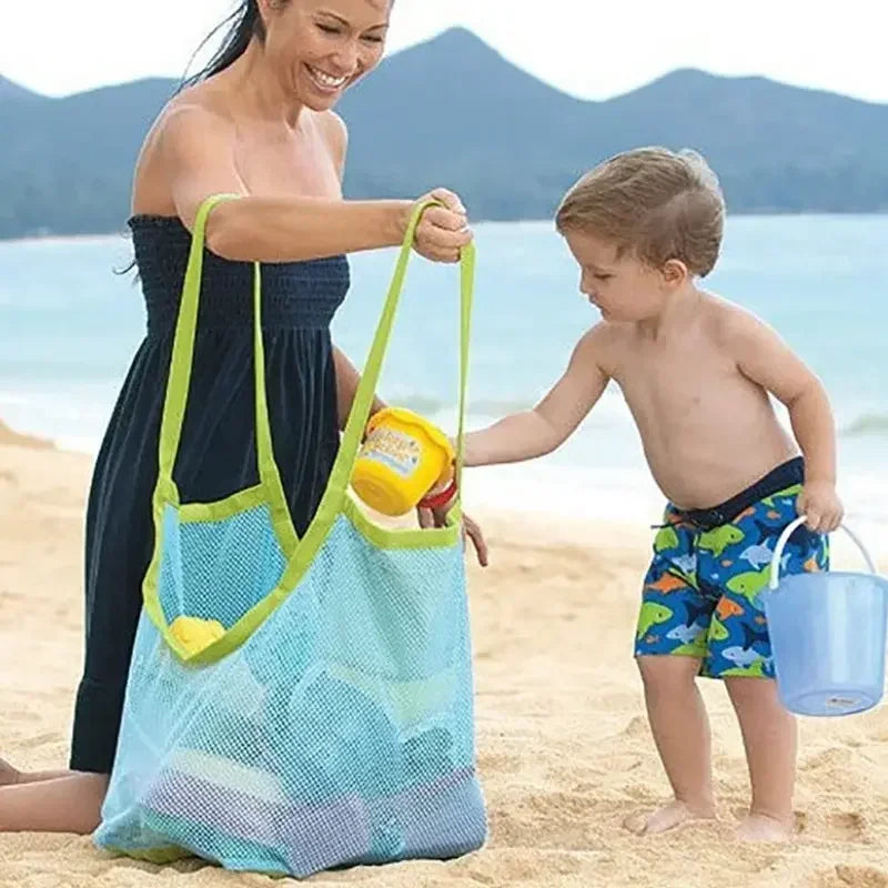 Large Mesh Beach Bag – Sand-Free Pool & Beach Tote Mesh Beach Bag QXL B228 Blue