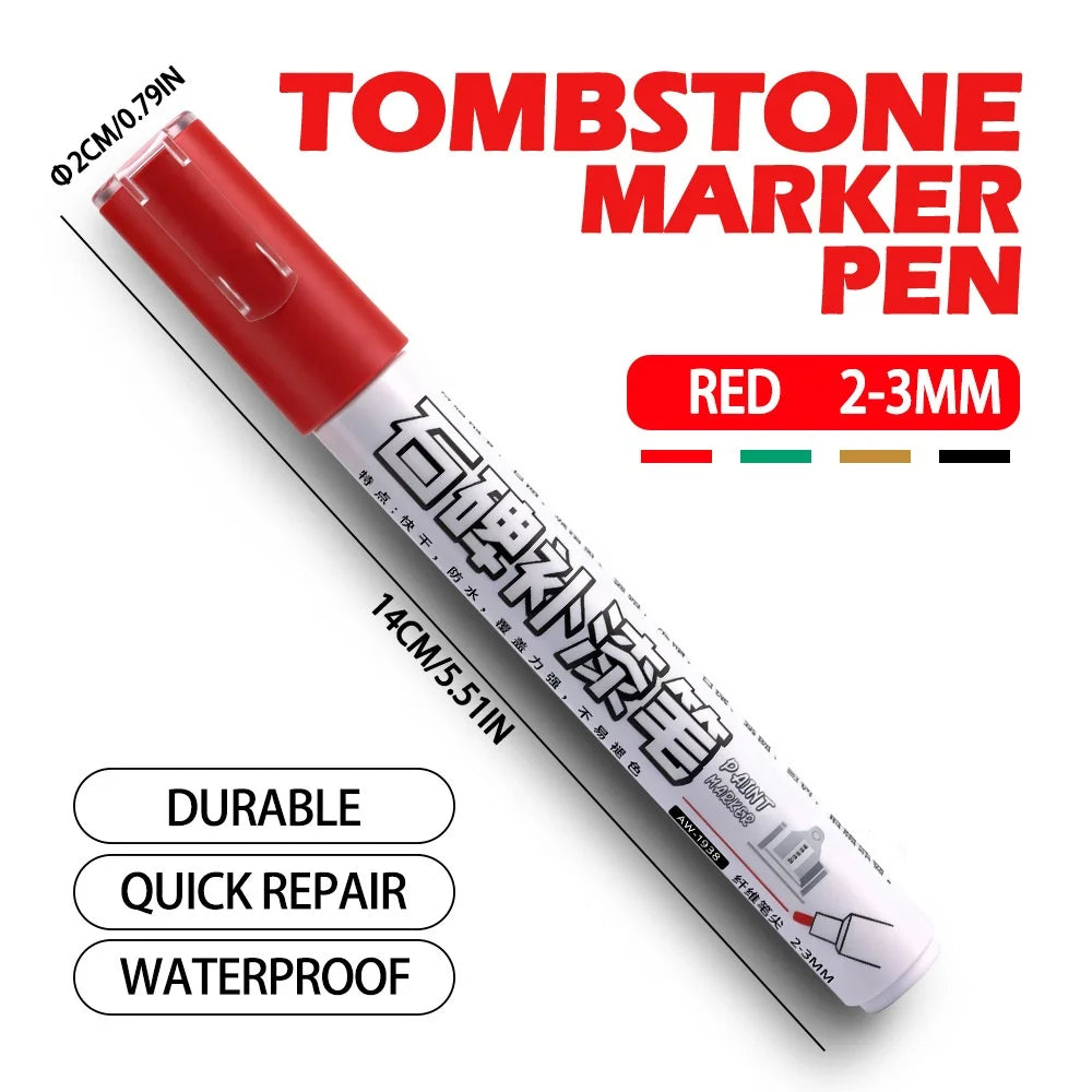 Granite Headstone Engraving Marker Pen | Waterproof Stone Ink Stone Engraving Marker QXL A7