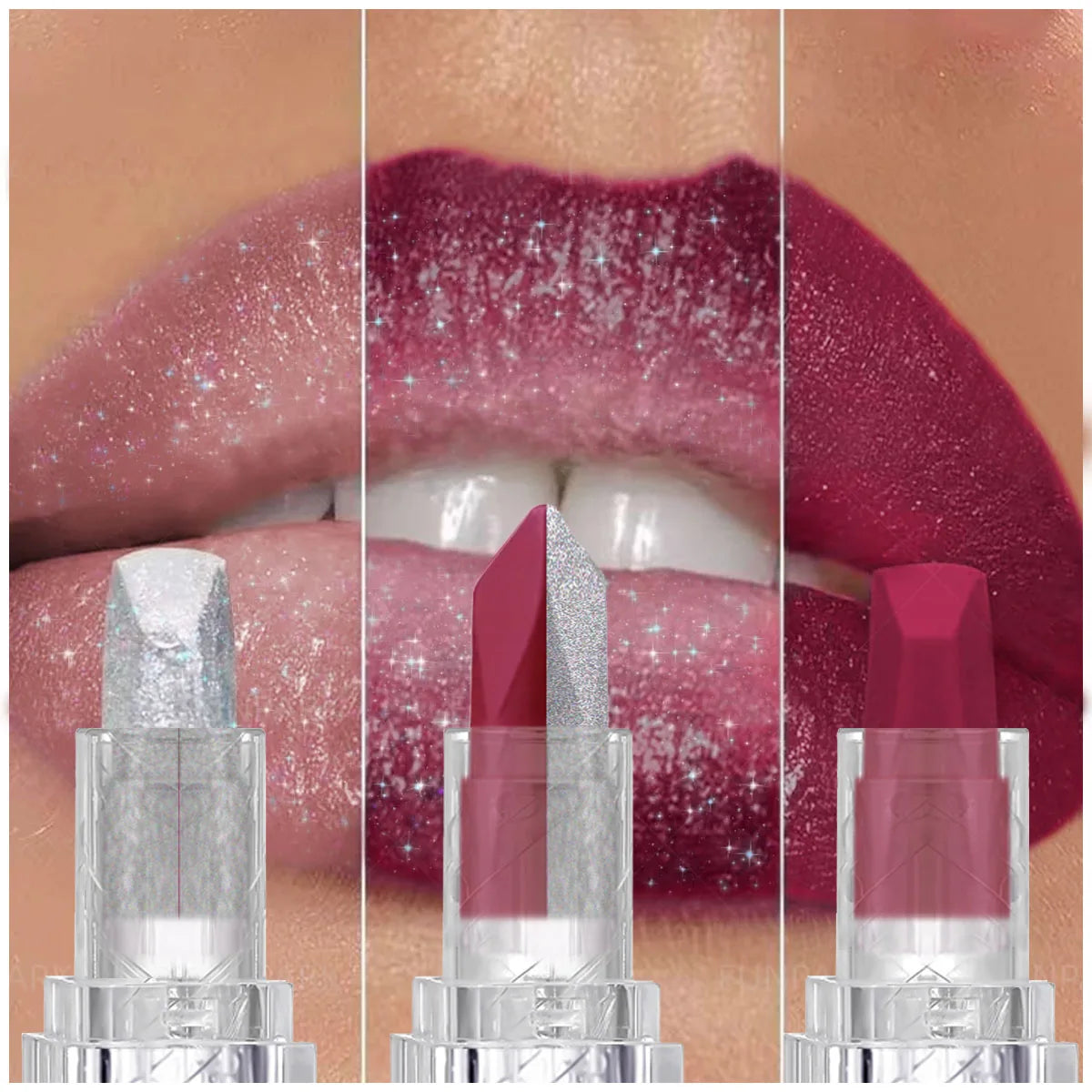 Glitter Two-Tone Matte Lipstick | High-Pigment Lip Glaze Matte Lip Glaze QXL