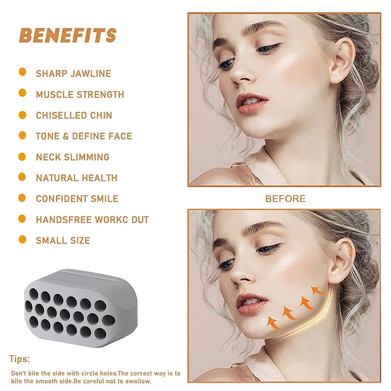 Silicone Jaw Exerciser & Facial Toner | Jawline Fitness Ball Facial Toning Tool QXL