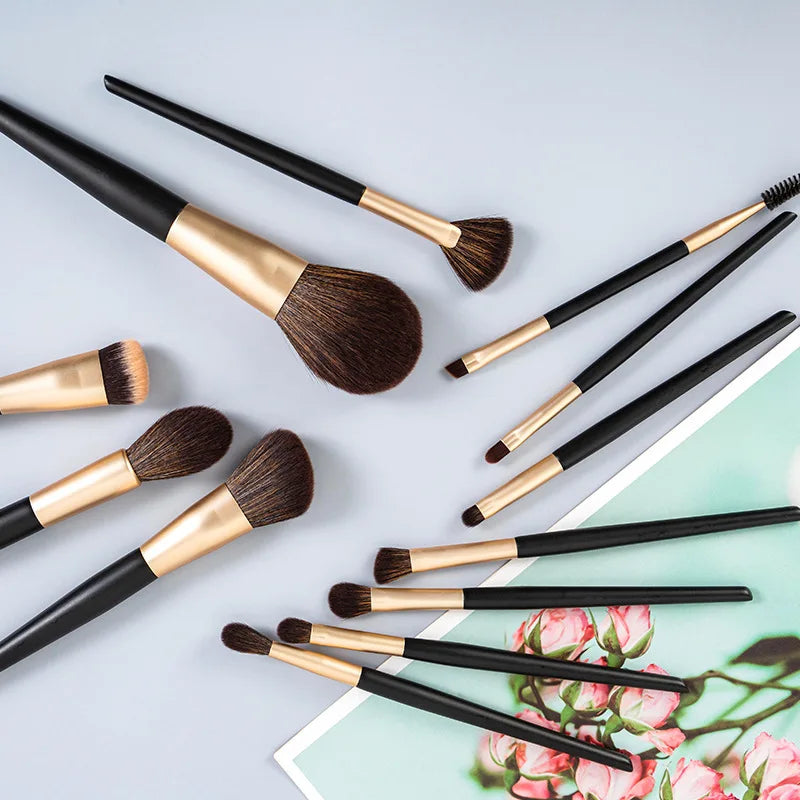 12-Piece Makeup Brush Set | Powder, Blush & Eyeshadow Kit Makeup Brush Set QXL