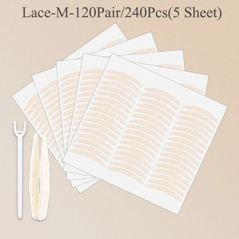 Invisible Double Eyelid Tape Stickers | Lace Mesh 36–240 Pcs Eyelid Tape Stickers QXL 02Lace-M-240Pcs