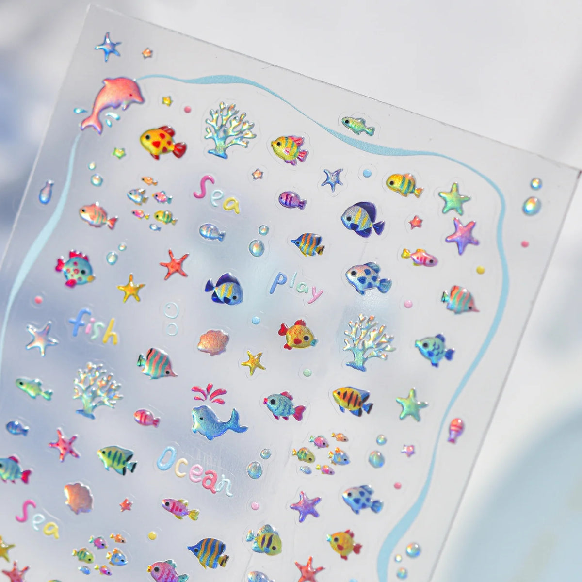 5D Ocean Nail Stickers – Jellyfish, Dolphin & Coral Decals Nail Art Stickers QXL